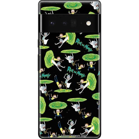 Adult Swim Rick and Morty Portal Pattern Google Pixel 6 Pro Skin